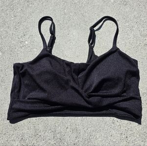 aerie Black Textured Bralette with Adjustable Straps